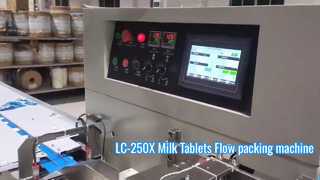 CE-gecertificeerde LC-250X neerwaartse papieren horizontale verpakkingsmachine voor melktabletten en kauwgom (achterkant